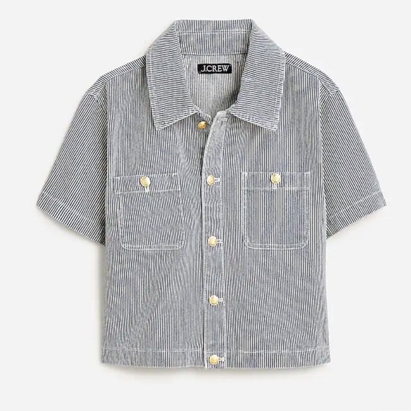 J. Crew Tops - J Crew Denim Button-Up Top in Stripe